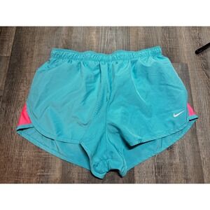 Nike Dri-FIT Tempo Running Shorts Teal Blue Pink Mesh Womens Small Athletic Gym